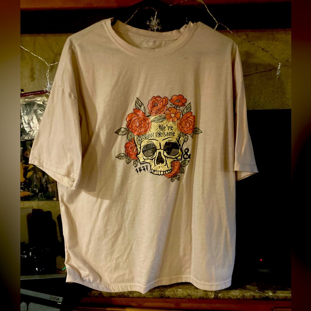 “We are not the same” skull and flower tee